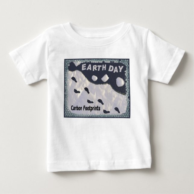 Camiseta Para Bebê Dia da Terra - Pegadas de Carbono (Frente)