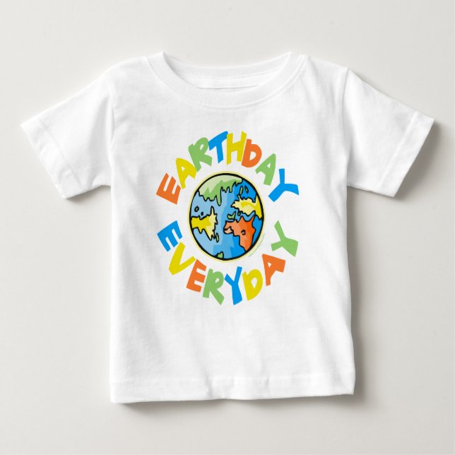Camiseta Para Bebê Dia da Terra todos os dias do ano (Frente)