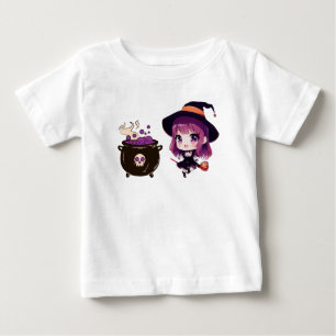 Camiseta Para Bebê Dia das Bruxas/feiticeira/outono/outubro