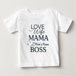 Camiseta Para Bebê Dia das Mães - ama a mamãe chefe