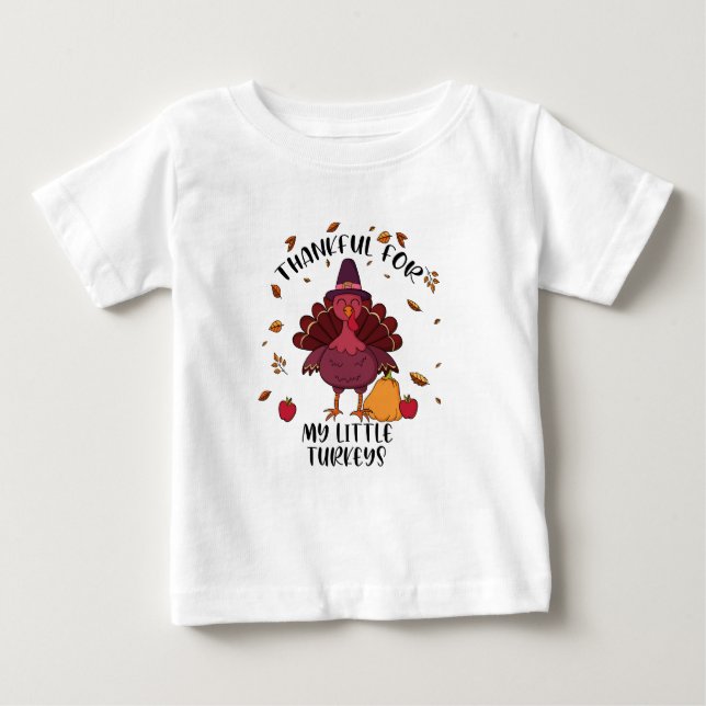 Camiseta Para Bebê Dia de Ação de Graças dos Professores Agradecidos  (Frente)