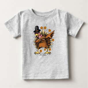 Camiseta Para Bebê Dia de Ação de Graças Turquia Dançando Estilo