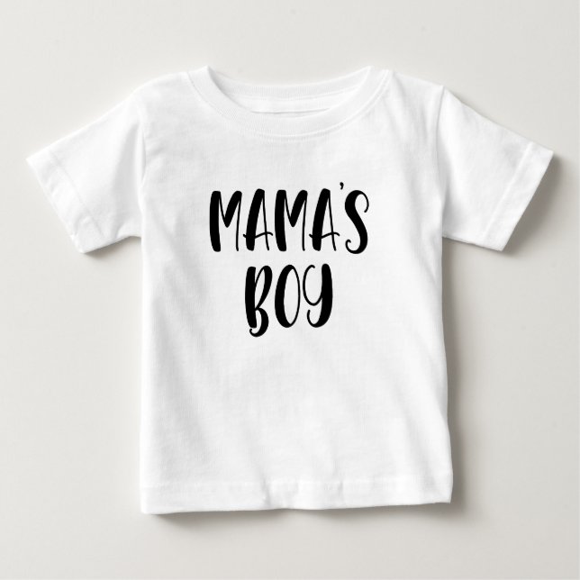 Camiseta Para Bebê Dia de as mães de Menino da Mamãe (Frente)