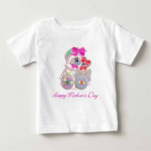 Camiseta Para Bebê Dia de as mães feliz (9) (Frente)