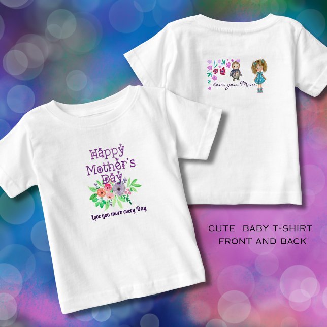 Camiseta Para Bebê Dia de as mães FELIZ das crianças (HAPPY MOTHER'S DAY from kids Baby T-Shirt)