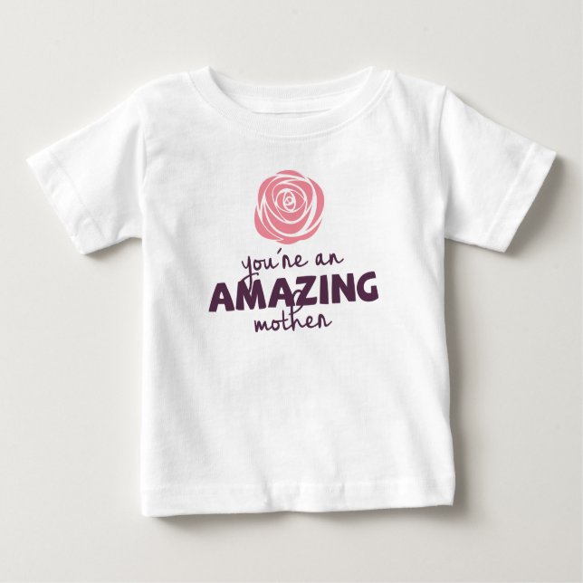 Camiseta Para Bebê Dia de as mães Mãe Incrível | Camisola (Frente)