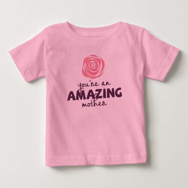 Camiseta Para Bebê Dia de as mães Mãe Incrível | Roupa (Frente)