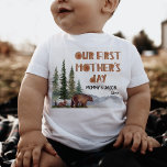 Camiseta Para Bebê Dia de as mães Personalizada Woodland 1 rua<br><div class="desc">Urso mãezinho da floresta e camiseta de bebê dia de as mães de 1rua. Personalizável!</div>