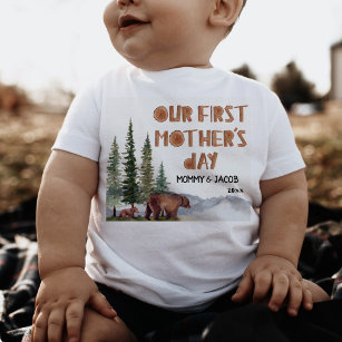 Camiseta Para Bebê Dia de as mães Personalizada Woodland 1 rua