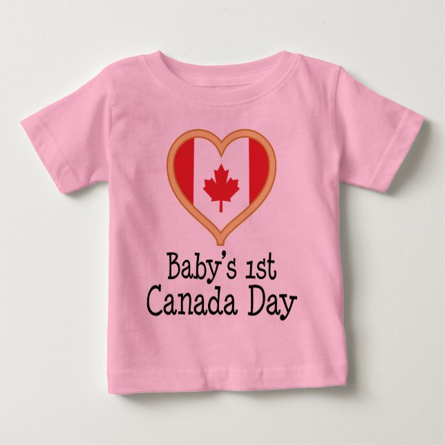 Camiseta Para Bebê Dia de Canadá dos bebês ø (Frente)