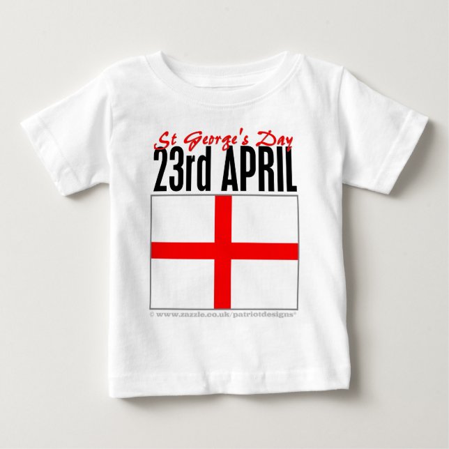 Camiseta Para Bebê Dia de Inglaterra, St George (Frente)
