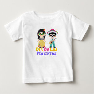Camiseta Para Bebê Dia De Los Muertos Kids