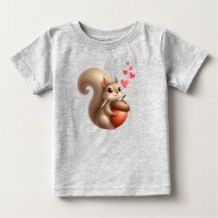 Camiseta Para Bebê Dia de os namorados de esquilo engraçado bonito