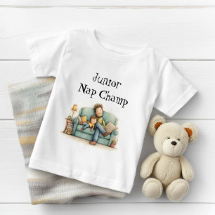 Camiseta Para Bebê Dia de os pais de Carimbo Nap Júnior