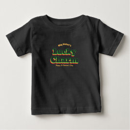 Camiseta Para Bebê Dia de São Patrício Amuleto da Irmã Mais Velha