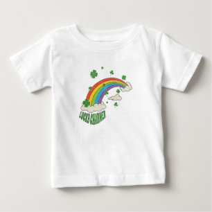 Camiseta Para Bebê Dia de São Patrício Arco-Íris de Shamrock