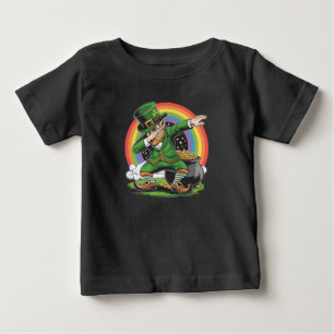 Camiseta Para Bebê Dia de São Patrício Dabbing Leprechaun Dança Dab