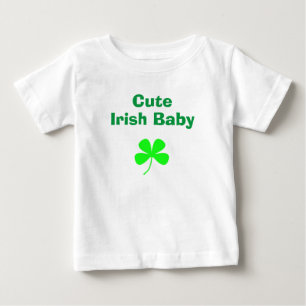 Camiseta Para Bebê Dia de São Patrício de Shamrock Verde da Irlanda