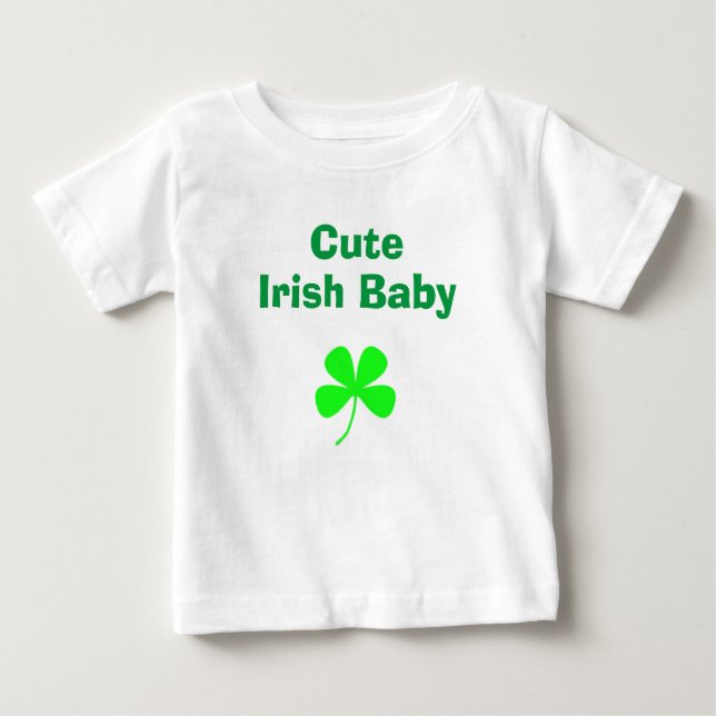 Camiseta Para Bebê Dia de São Patrício de Shamrock Verde da Irlanda (Frente)