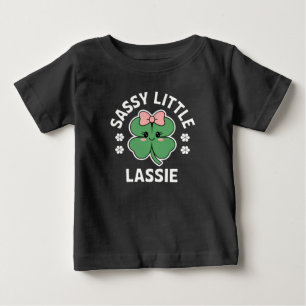 Camiseta Para Bebê Dia de São Patrício Garotinha Sassy Little Lassie