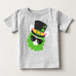 Camiseta Para Bebê Dia de São Patrício, Llama, Alpaca, Chapéu Leprech