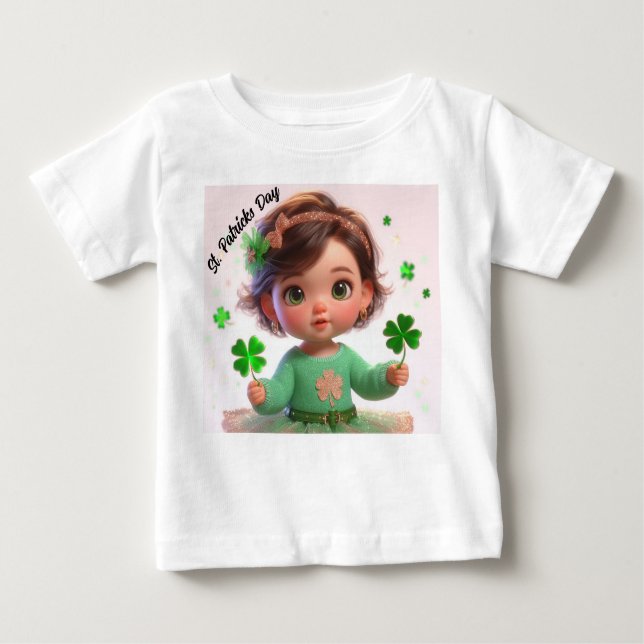 Camiseta Para Bebê Dia de São Patrício menina (Frente)