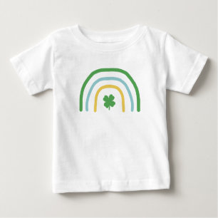 Camiseta Para Bebê Dia de São Patrício Rainbow Irish Clover Kids T Sh