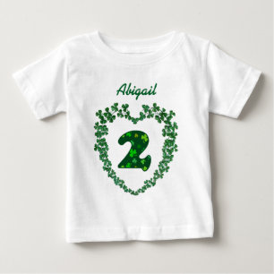 Camiseta Para Bebê Dia de São Patrício segundo aniversário afortun