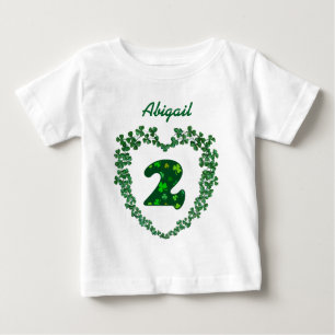 Camiseta Para Bebê Dia de São Patrício segundo aniversário afortunado