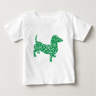 Camiseta Para Bebê Dia de São Patrício Shamrock Doxie