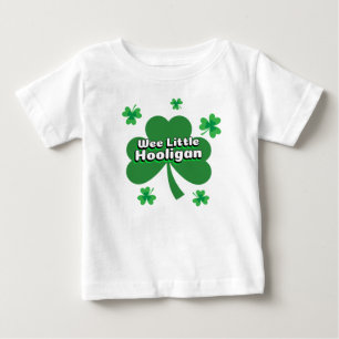 Camiseta Para Bebê Dia de São Patrício Trevo Pequeno Malandro