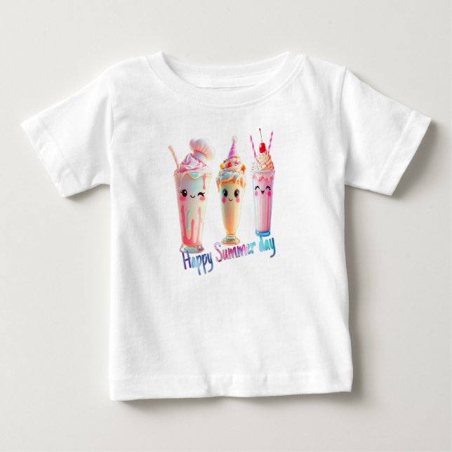 Camiseta Para Bebê Dia de Verão Feliz (Frente)