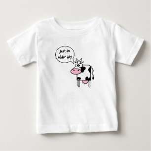 Camiseta Para Bebê Dia Divertido da Vaca de Desenho Animado Fofo Úber