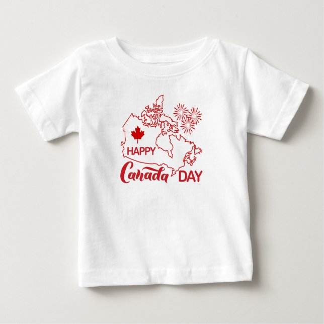 Camiseta Para Bebê Dia do Canadá (Frente)