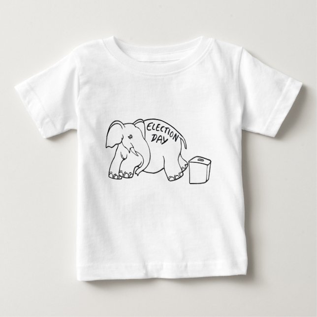 Camiseta Para Bebê Dia do Elefante e das Eleições - (Frente)