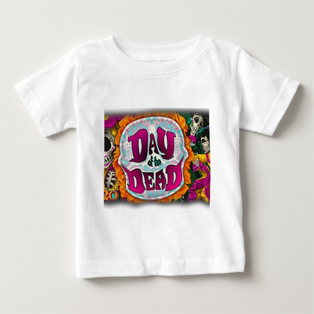 Camiseta Para Bebê Dia dos Mortos (Frente)