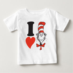 Camiseta Para Bebê Dia dos Namorados do Dr. Seuss Eu Amo o Gato no