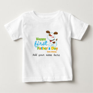 Camiseta Para Bebê Dia dos pais feliz do cão de filhote de cachorro