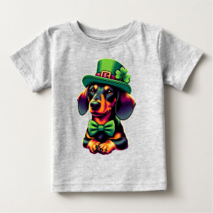 Camiseta Para Bebê Dia dos Patricinhos do Cão do Cachinho da Irlanda