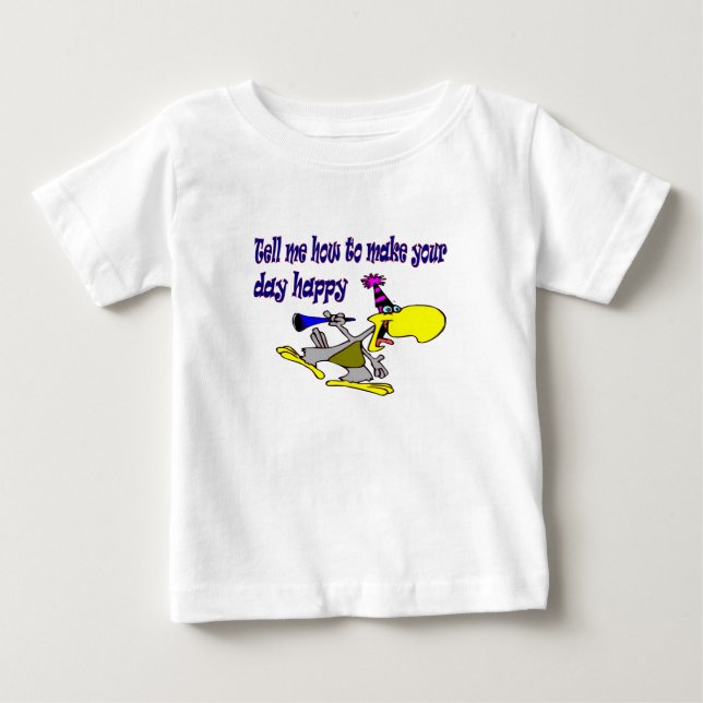 Camiseta Para Bebê dia feliz bebê (Frente)