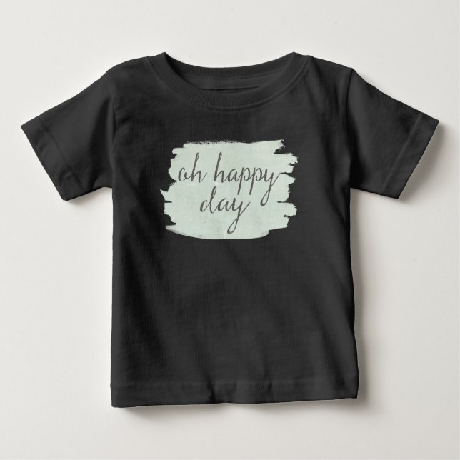 Camiseta Para Bebê Dia feliz macio de Deco VI | oh (Frente)