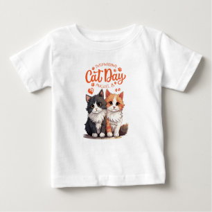 Camiseta Para Bebê Dia Internacional do Gato