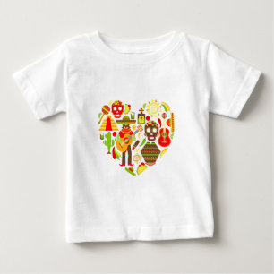 Camiseta Para Bebê Dia mexicano dos mortos no México