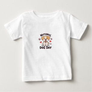 Camiseta Para Bebê Dia Nacional do Cachorro - Cachorro de Cartoon Kaw