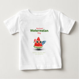 Camiseta Para Bebê Dia Nacional do Melão Cute Arte de Verão