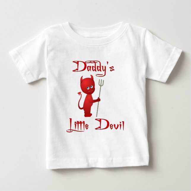 Camiseta Para Bebê Diabo pequeno de Daddys (Frente)
