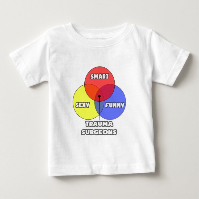 Camiseta Para Bebê Diagrama Venn.. Cirurgiões da Trauma (Frente)