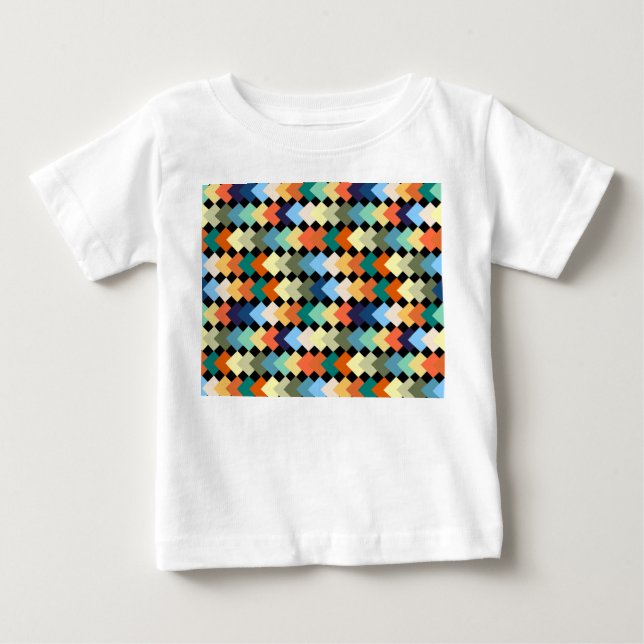 Camiseta Para Bebê Diamantes de cor clara (Frente)
