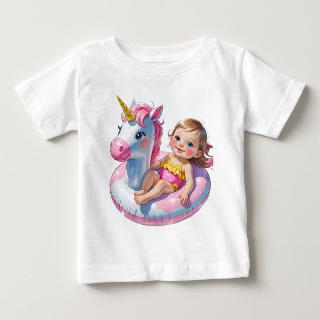 Camiseta Para Bebê Dias na Piscina (Frente)