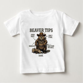 Camiseta Para Bebê Dicas de Castor Cowboy Engraçado Oeste Selvagem Vi